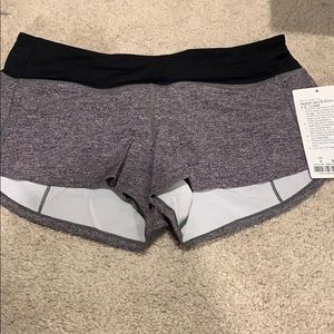 Black/gray lululemon speed up shorts